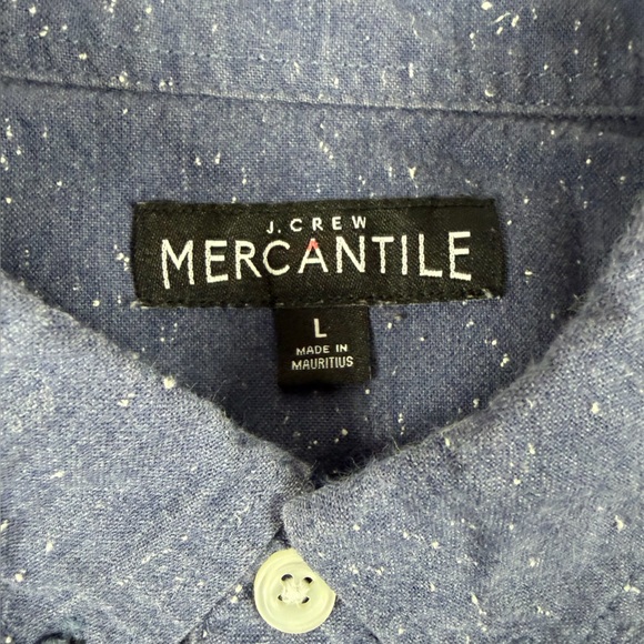 J. Crew Mercantile Casual Navy Button-Down Shirt Large - Picture 3 of 4